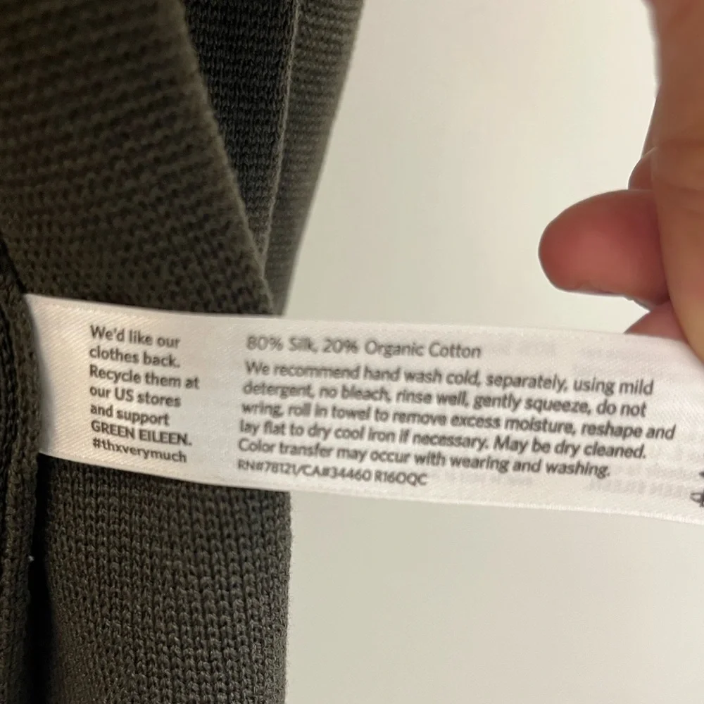 Eileen Fisher dark Green Open-Front Cardigan Size Medium - Picture 11 of 11